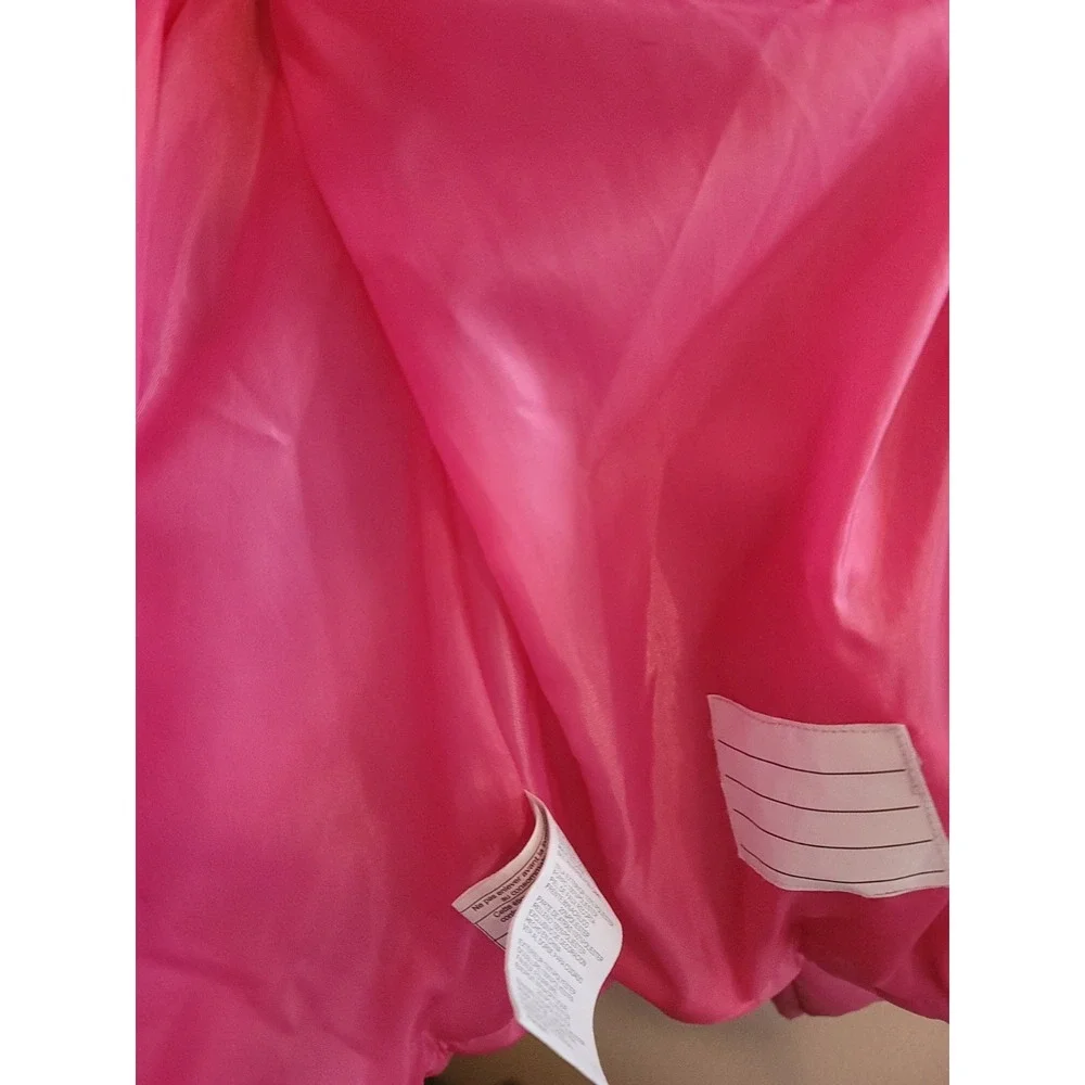 R1881 By S.Rothschild L(14) Pink Puffer Jacket Hooded Faux Fur Big Girls Neon